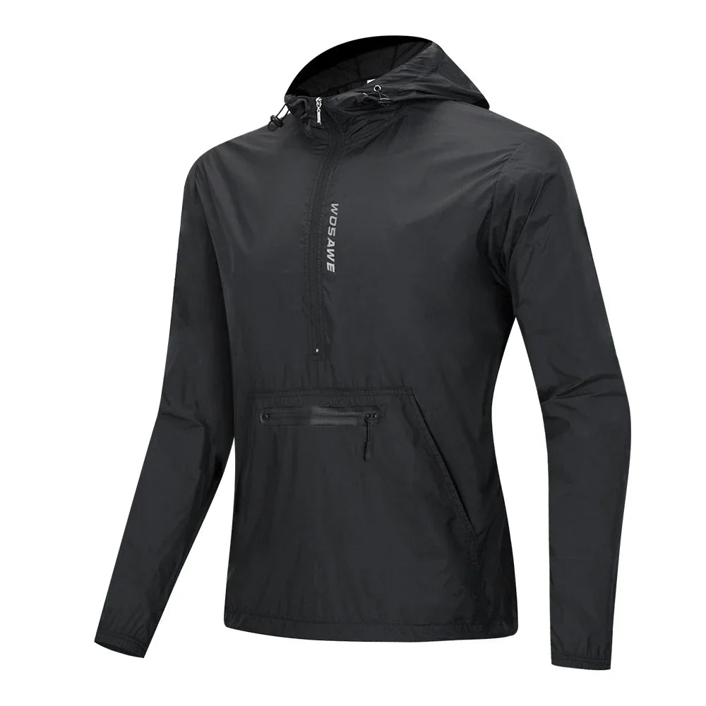 Veste coupe-vent à capuche pour homme pour le cyclisme