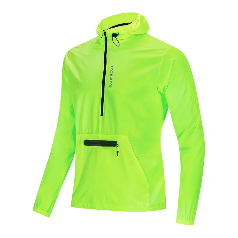 Veste coupe-vent à capuche pour homme pour le cyclisme