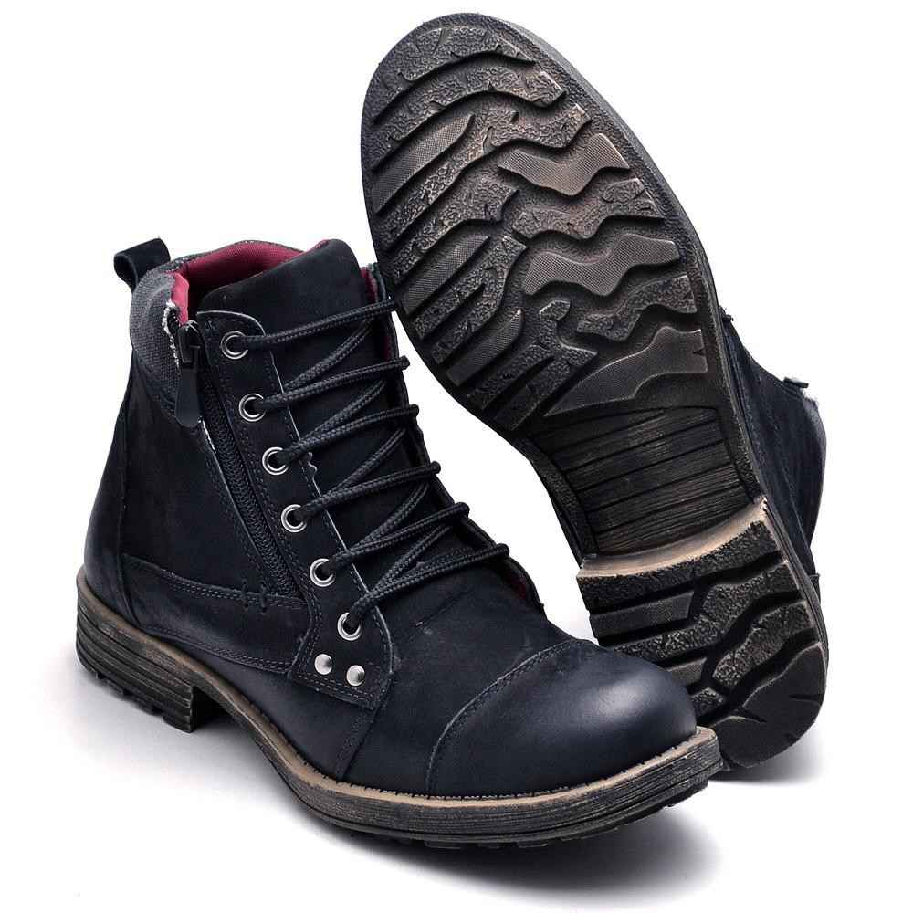 Bottes décontractées en cuir noir pour hommes