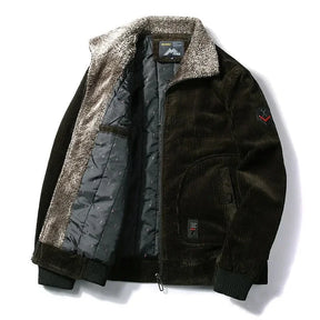 Veste d'hiver en velours thermique pour homme