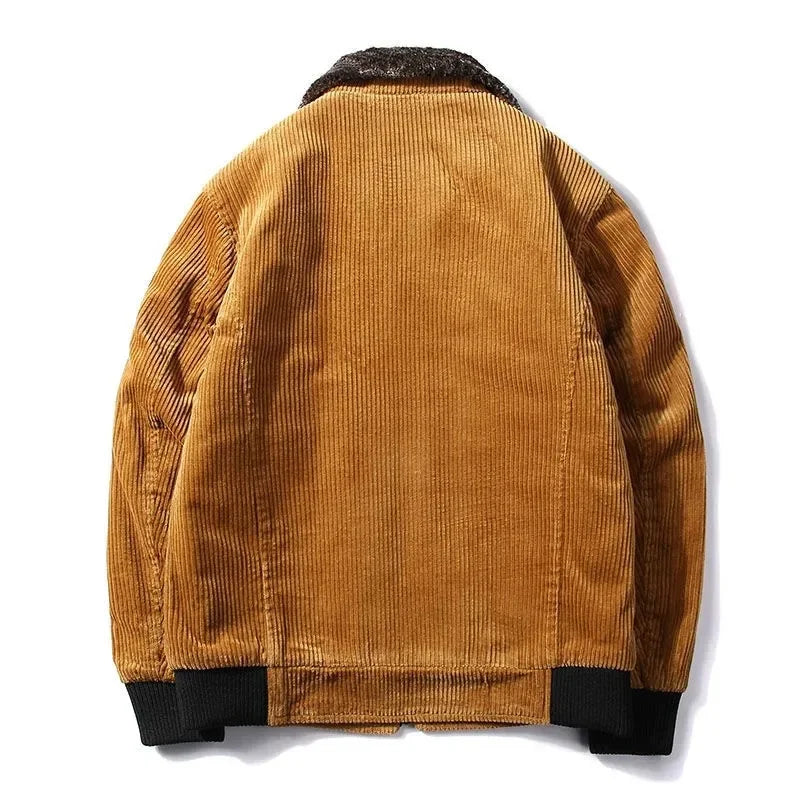 Veste d'hiver en velours thermique pour homme